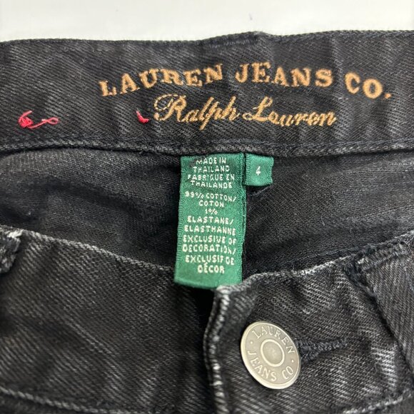 Lauren Jeans Co. Classic Straight Women's size 4 Black denim Jeans - Picture 2 of 3